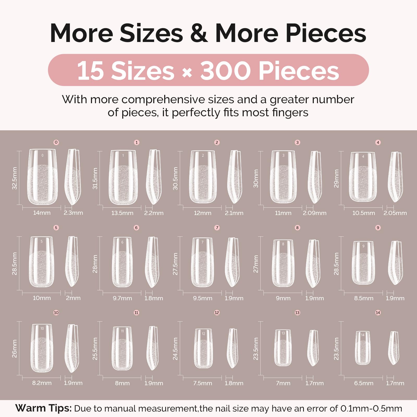MelodySusie pre-built apex tips provide a perfect fit for flat and curved nails.
