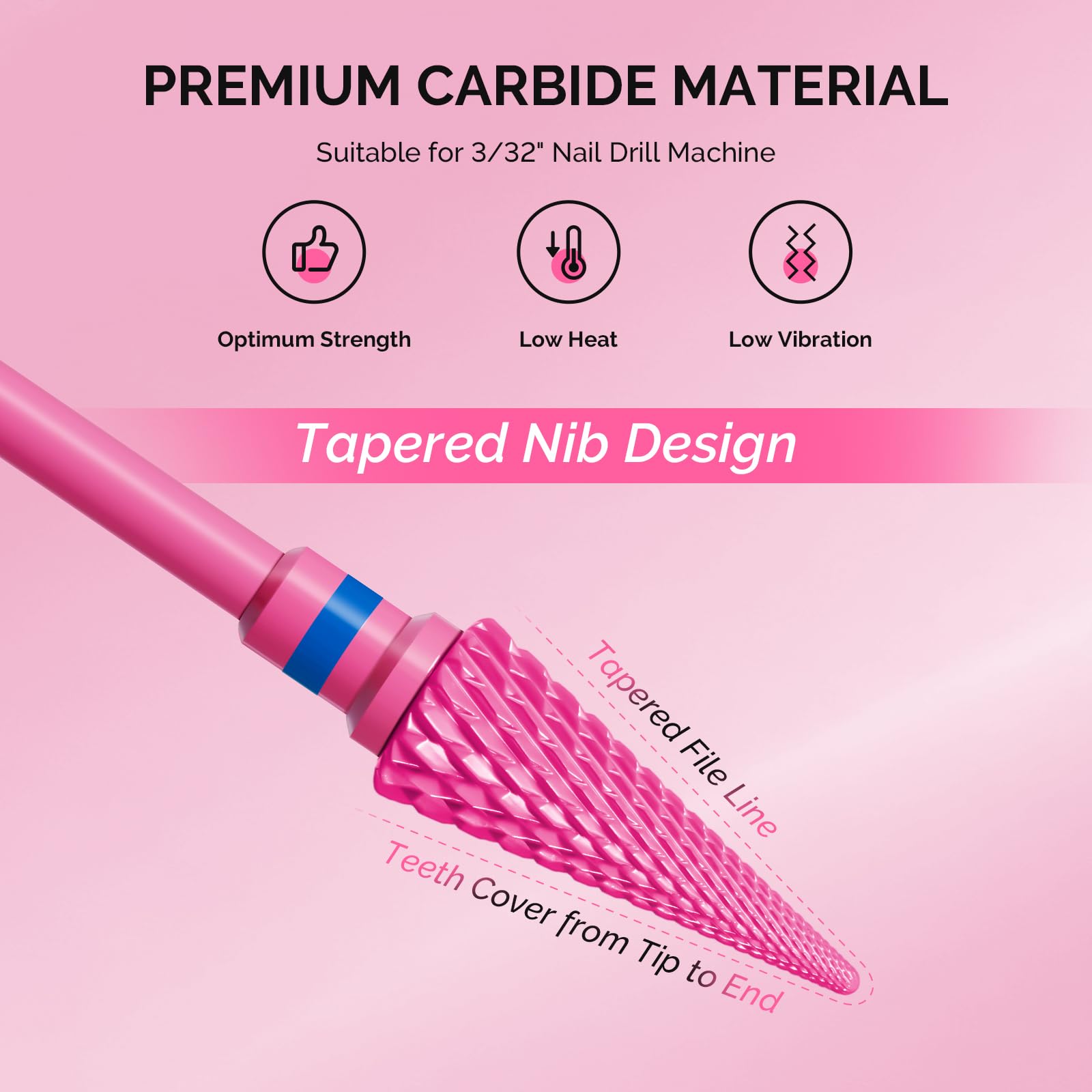 Close-up of MelodySusie nib bit showing cross-cut design for safe contouring.