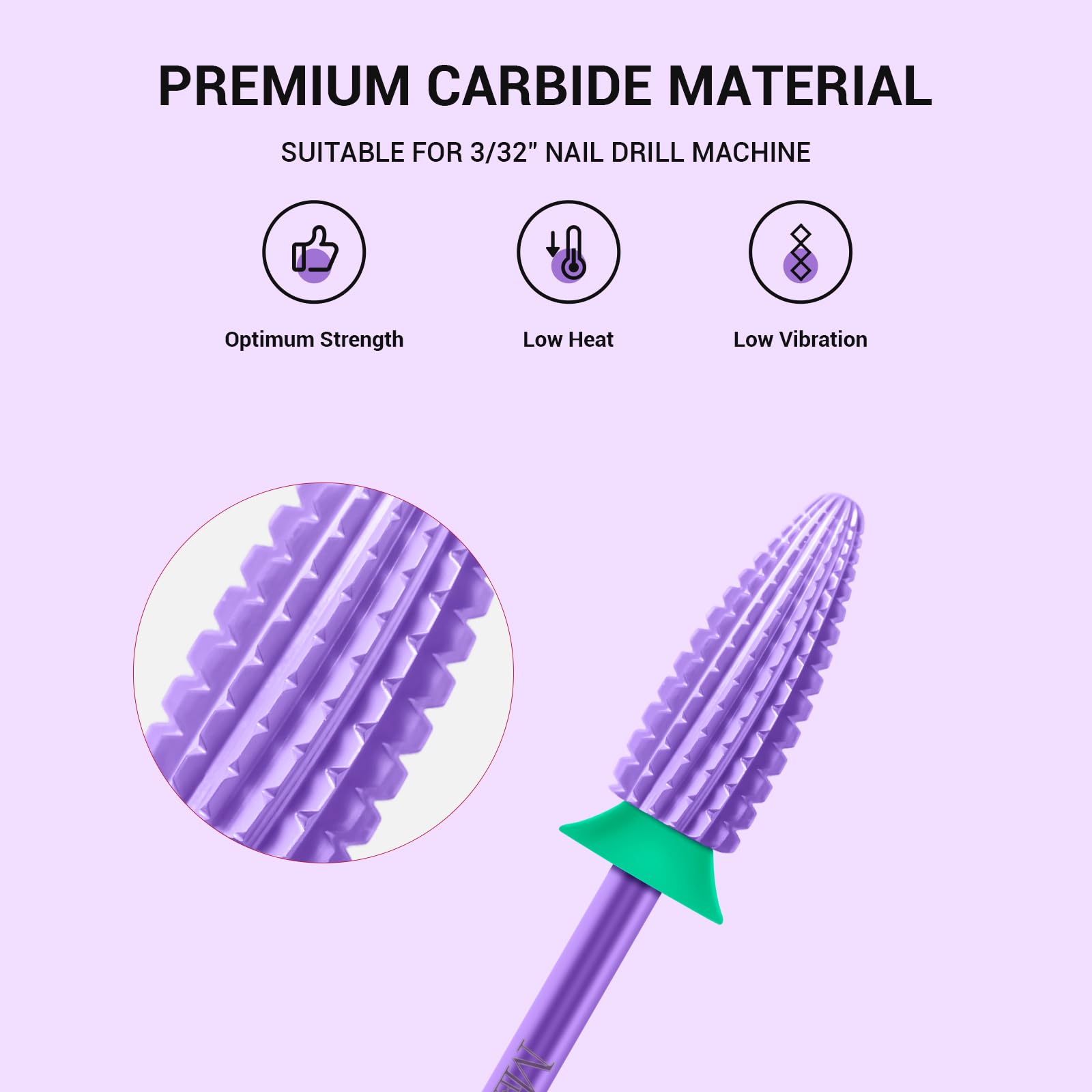 MelodySusie Typhoon cone-shaped base purple bit for quick surface shaping.