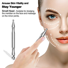 Two massage heads: small precision head and larger trigger-point head