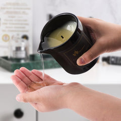 4-in-1 massage candle features: massage oil, body oil, lotion and scented candle