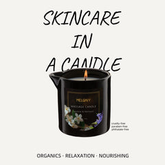 Calming home spa setup with MELONY candle lit