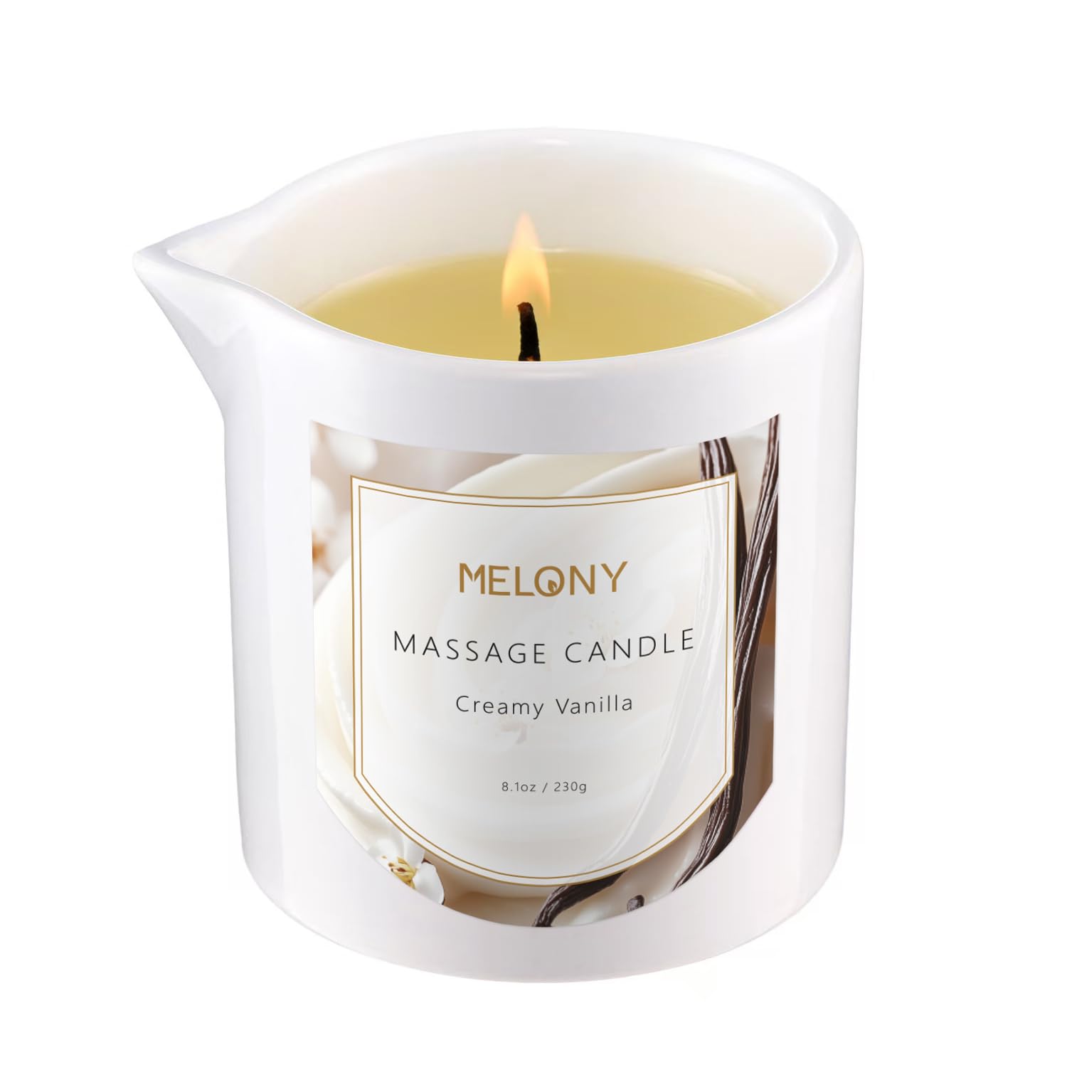 MELONY Luxury Massage Candle Creamy Vanilla product photo