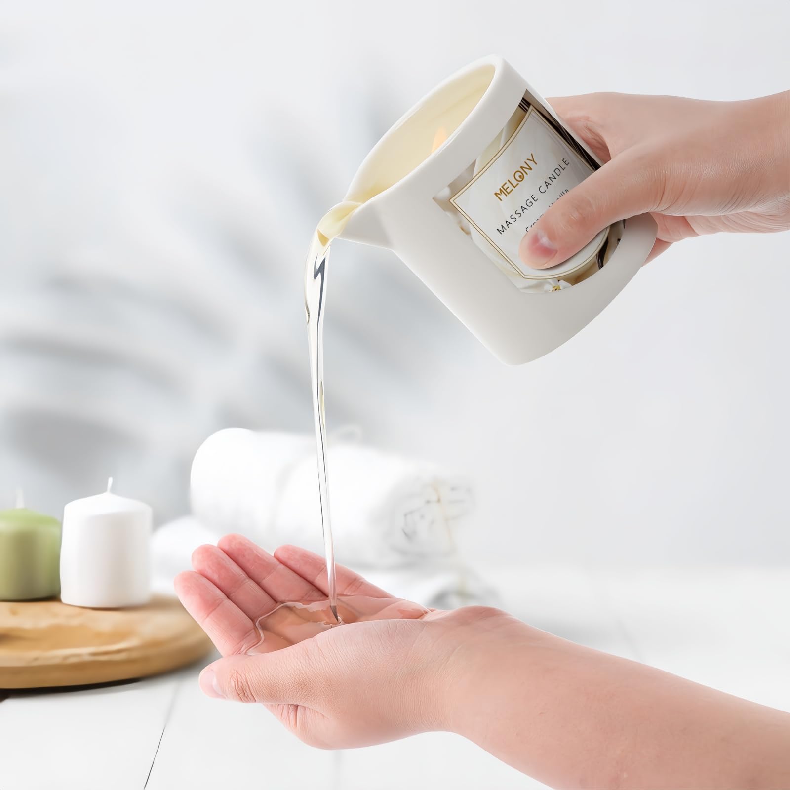 Close-up of lead-free cotton wick