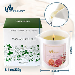 Vegan, cruelty-free massage candle product imagery