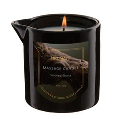 MELONY Luxury Massage Candle Smoked Ebony jar front view