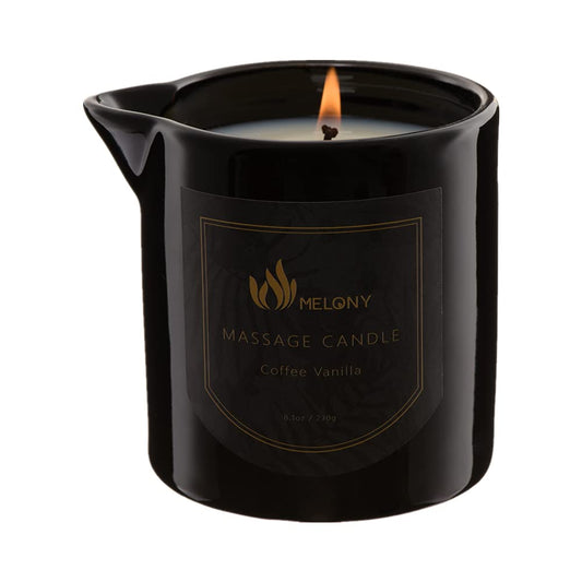 MELONY Massage Candle Coffee Vanilla in a glass jar