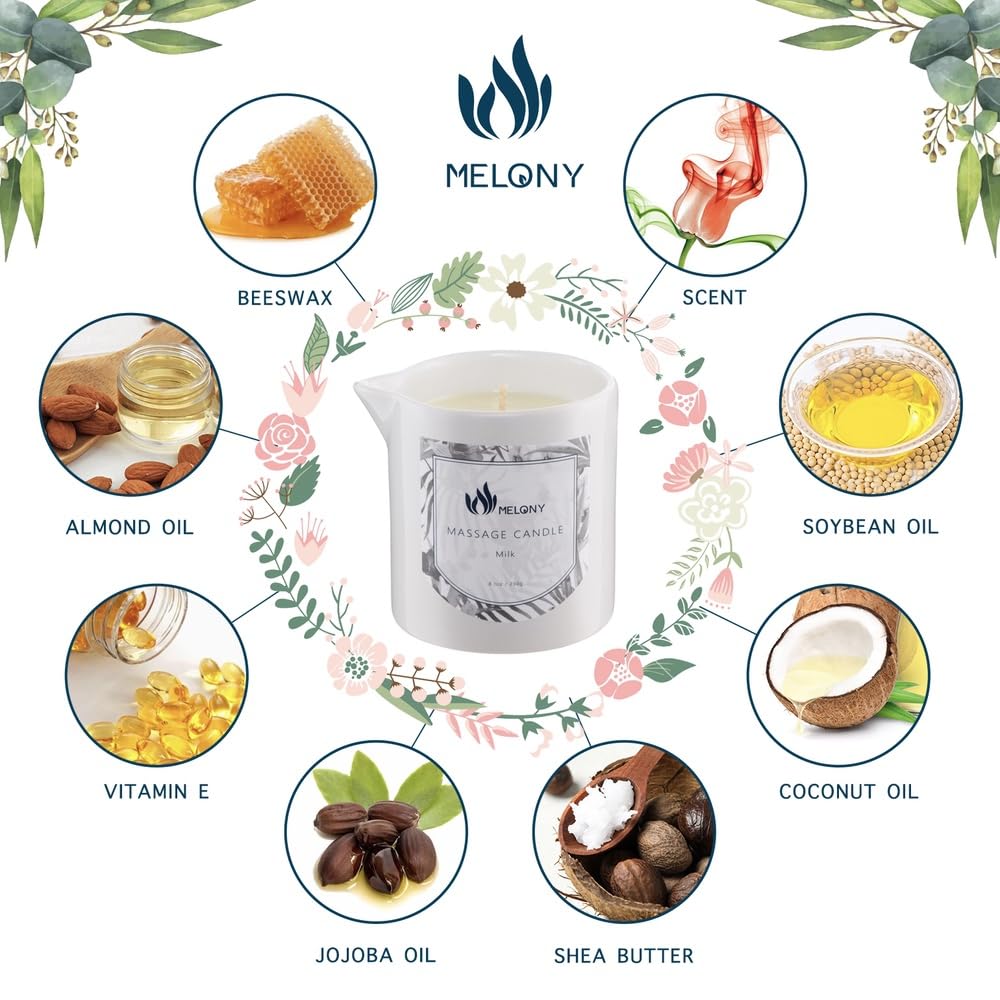 Close-up of MELONY Massage Candle jar