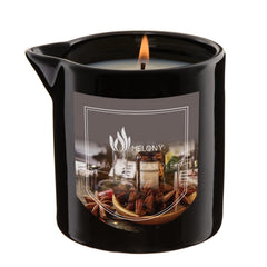MELONY Massage Oil Candle 8.1oz Spiced Rum packaging