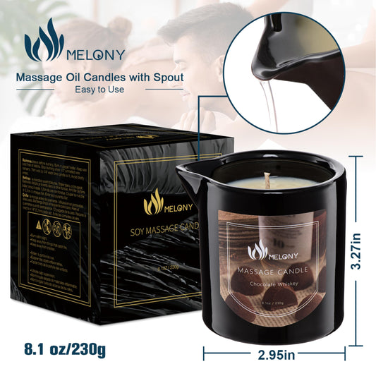 Close-up of MELONY 4-in-1 massage candle for massage oil and candle use