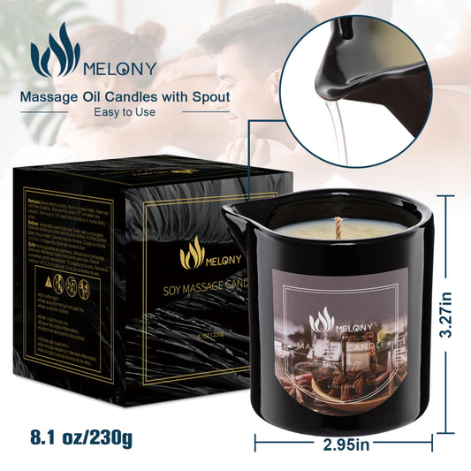 Close-up of MELONY candle ingredients: Soybean Oil, Shea Butter, Jojoba Oil