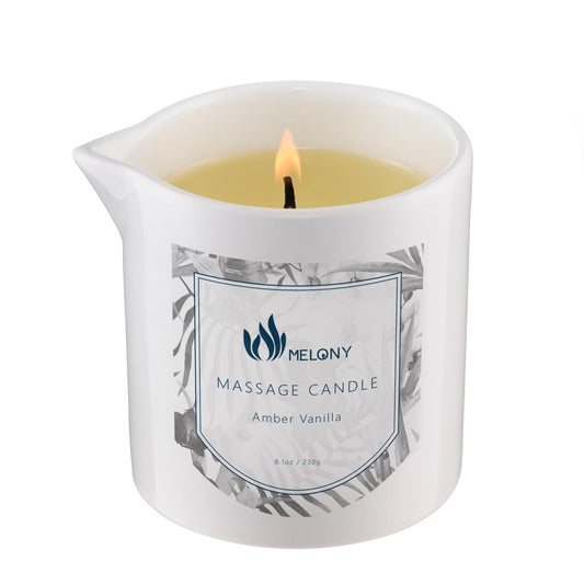 MELONY Massage Oil Candle amber vanilla jar front view