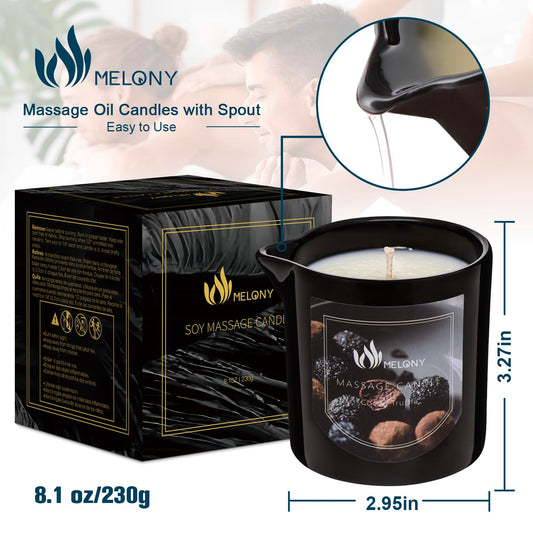 Close-up of MELONY Cocoa Truffle candle surface