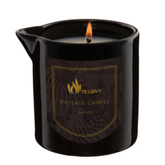 Front view of MELONY Lavender Massage Oil Candle, 8.1 oz