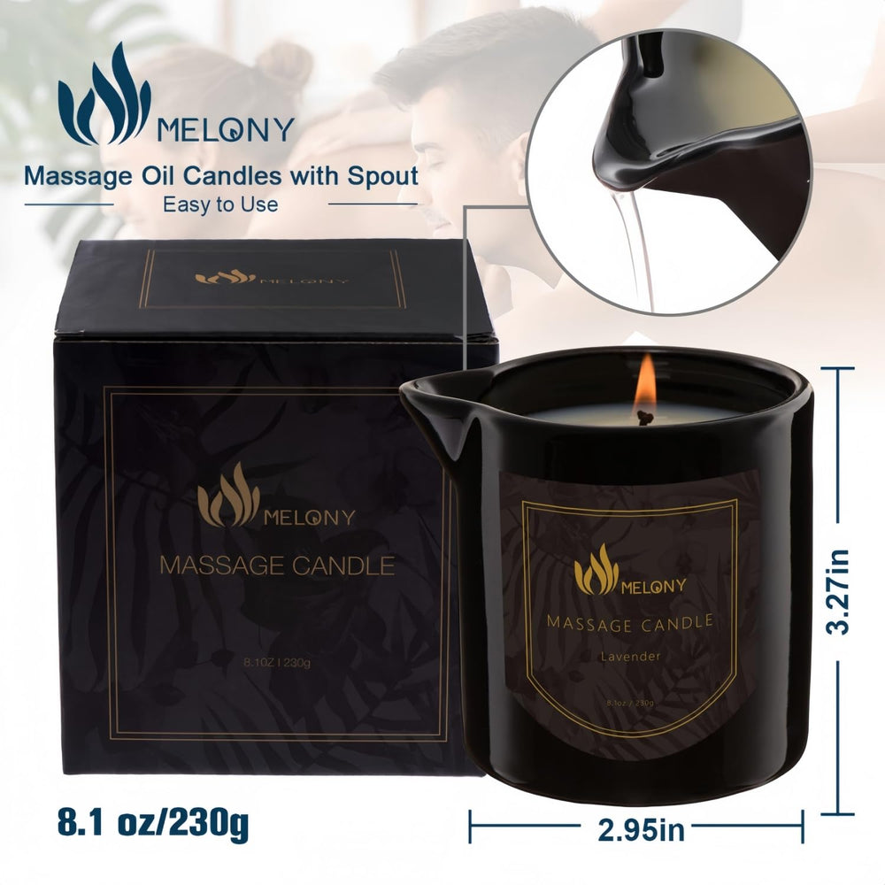 MELONY Lavender Massage Oil Candle packaging