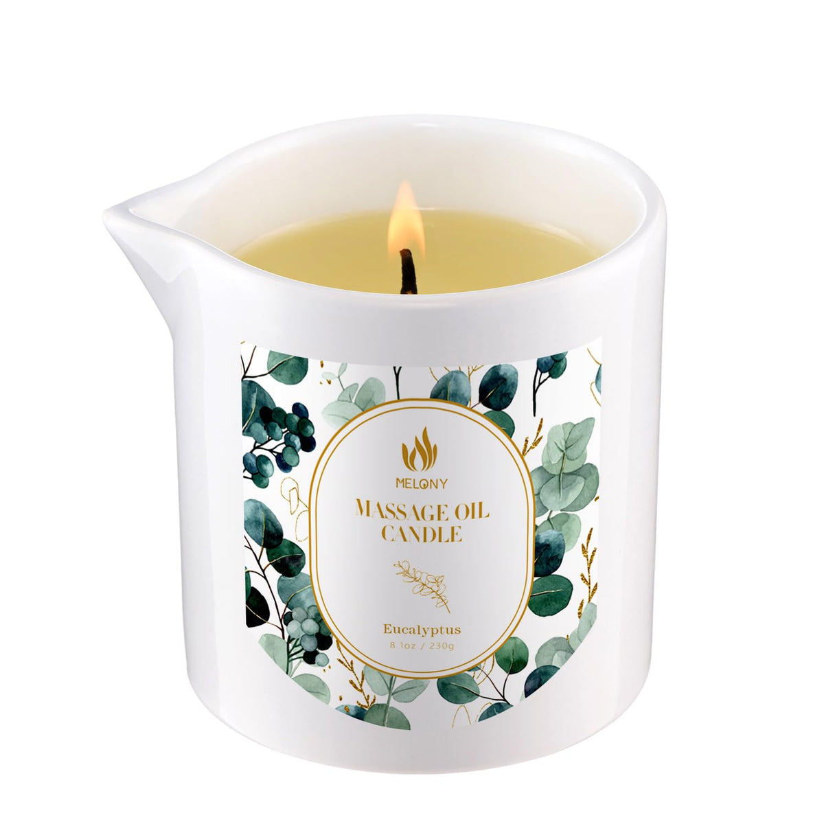 MELONY Soy Massage Candle poured oil and natural soy wax