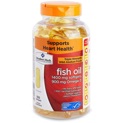 Member's Mark Omega-3 Fish Oil bottle front view, 150 softgels