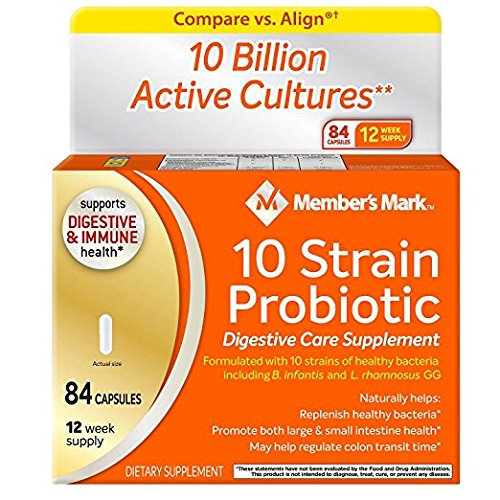 Members Mark 10 Strain Probiotic 84 Count - 2 Pack