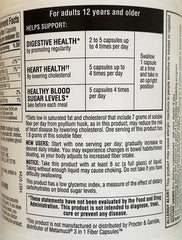 Close-up of psyllium fiber capsules
