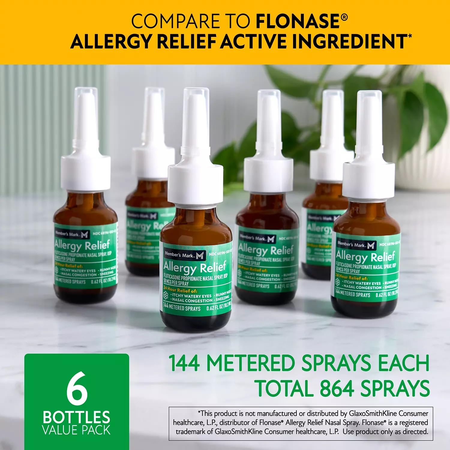 Members Mark nasal spray travel-friendly packaging ready for home or travel.