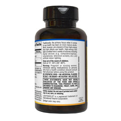 Back label with supplement facts and ingredients on Members Mark bottle
