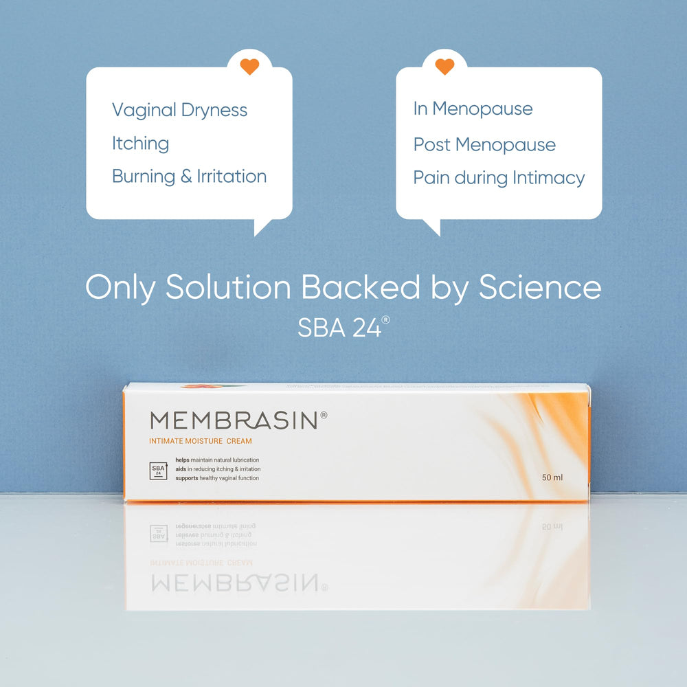 Membrasin Hyaluronic Acid-rich cream bottle demonstrates fast-absorbing hydration.