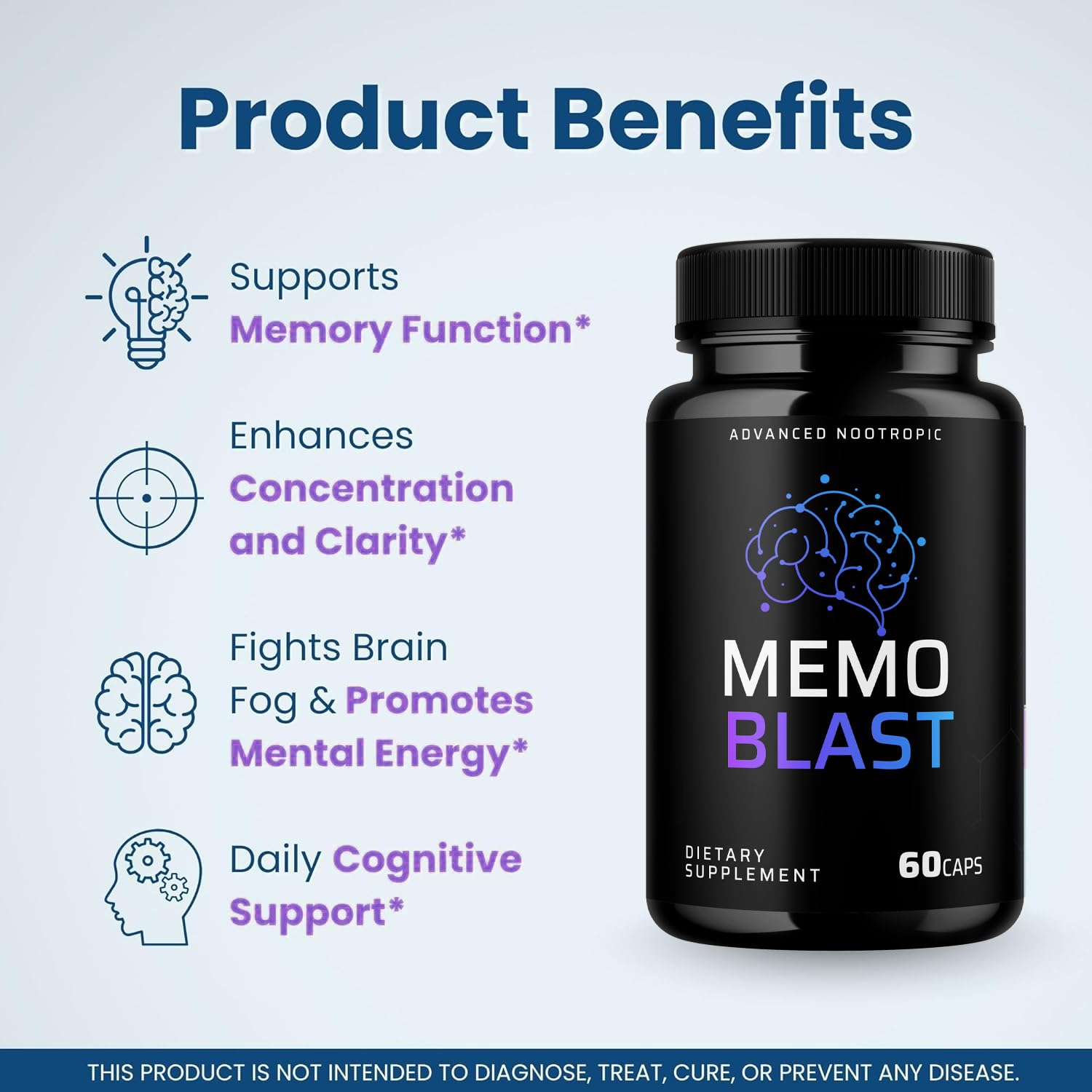5-pack Memo Blast capsules packaging