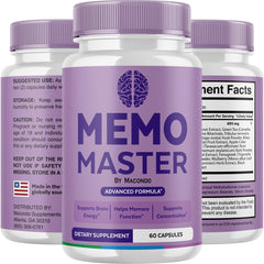 Memo Master Capsules bottle label close-up