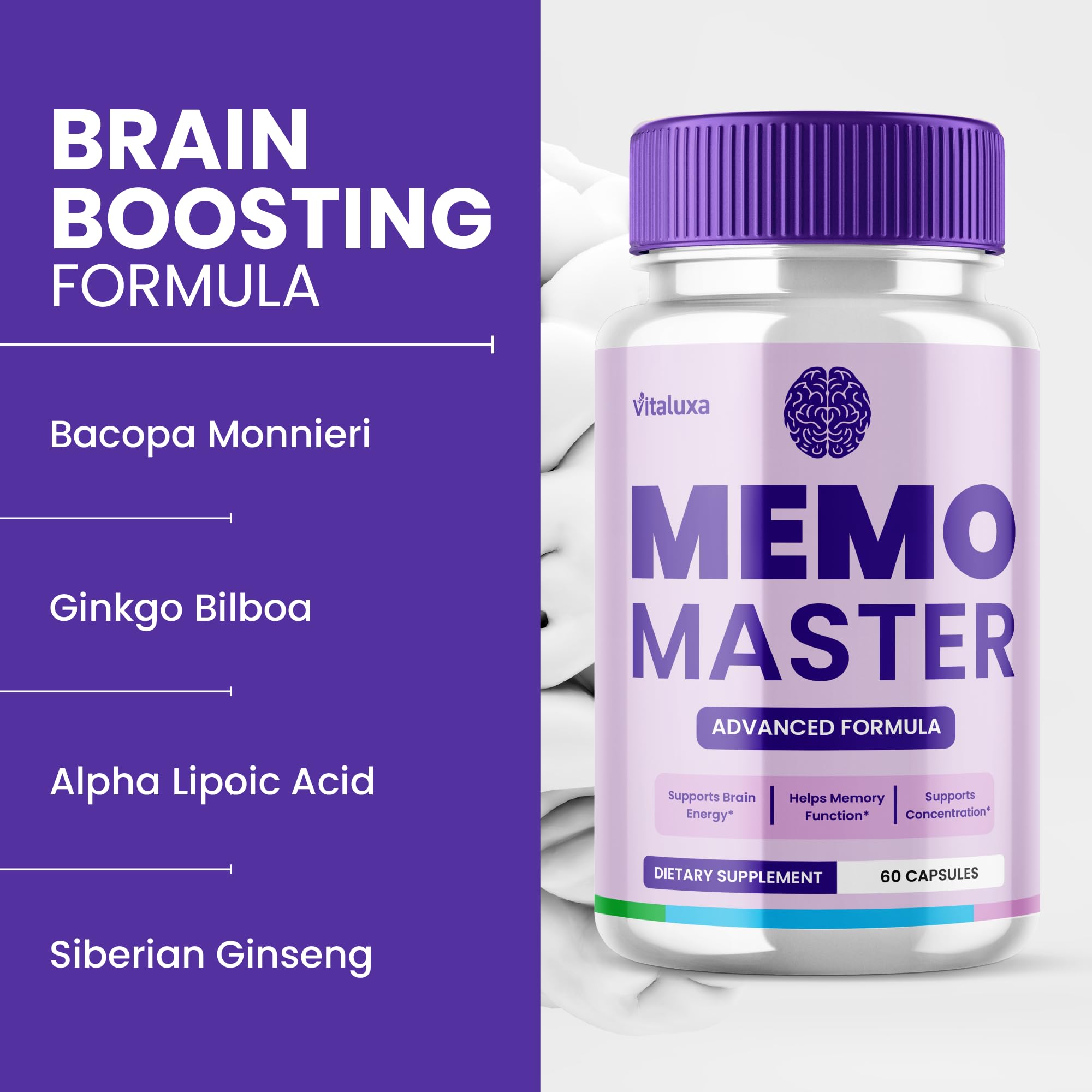 MemoMaster Capsules Focus Support packaging