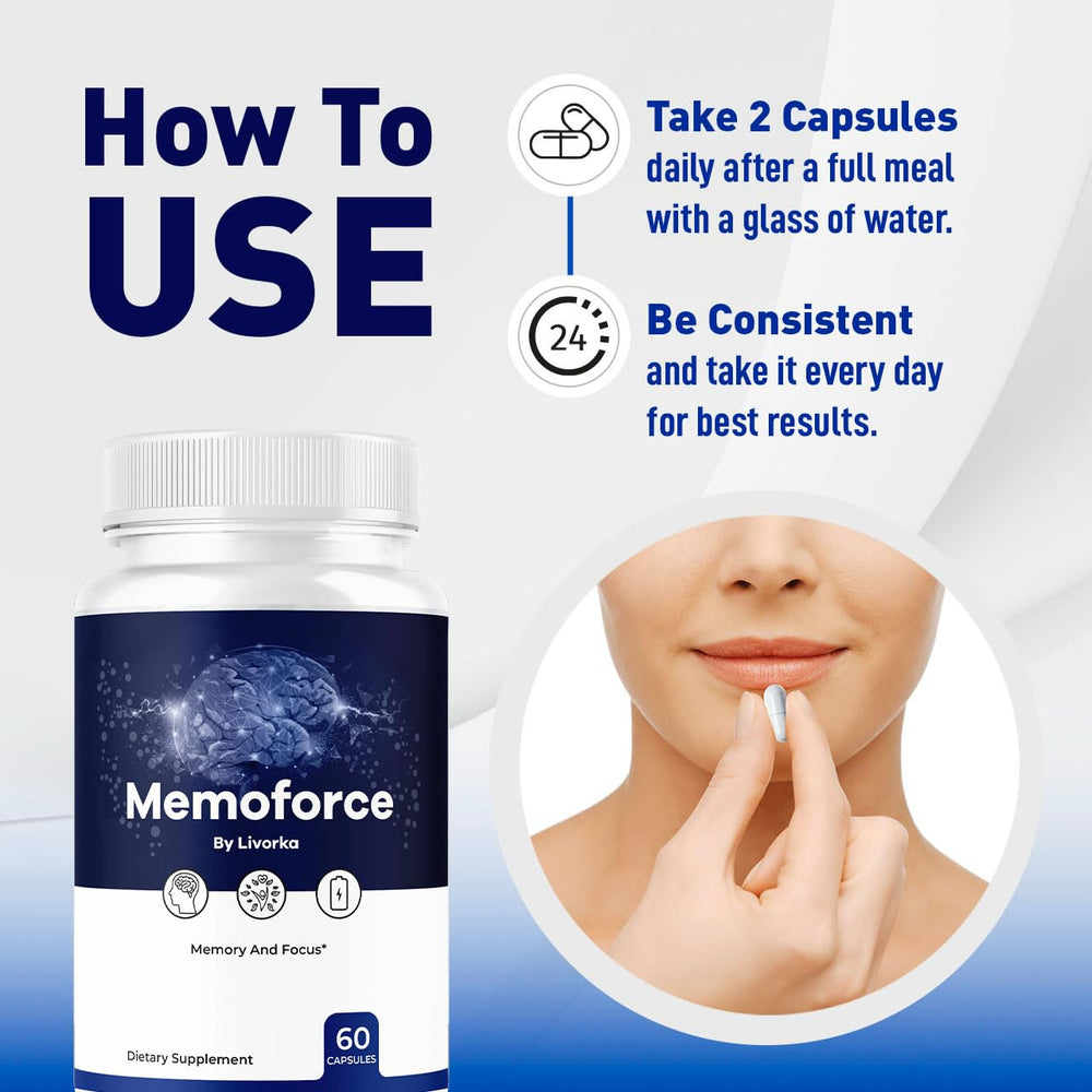 Close-up of Memoforce Brain Supplement 180 capsules