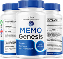 Memo Genesis benefits graphic illustrating brain health