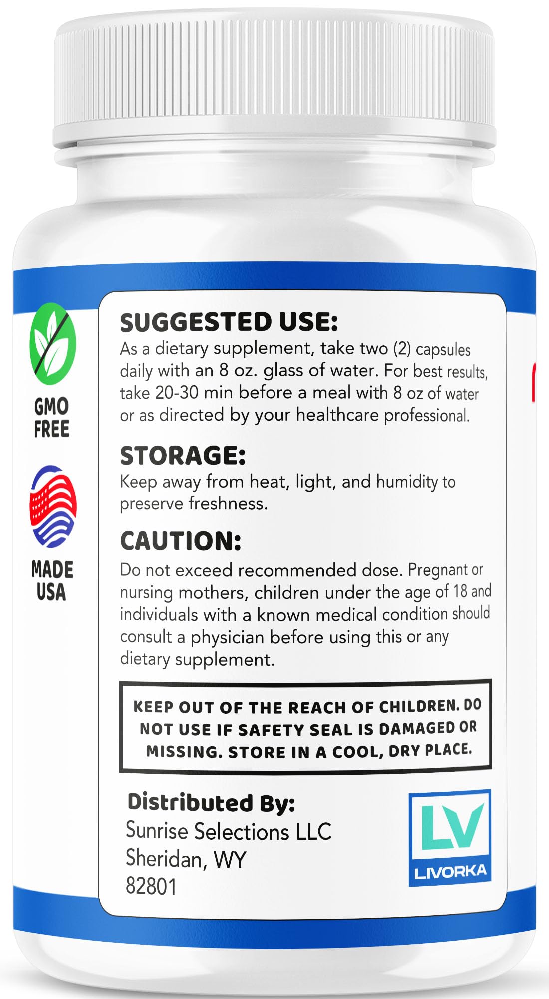 Memory Defender ingredients list on bottle label