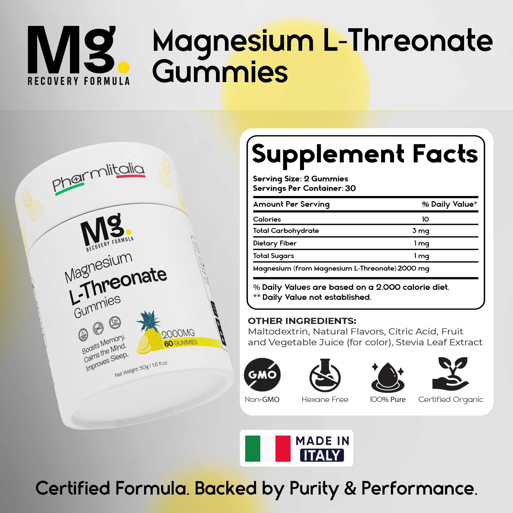 Magnesium L-Threonate gummies for memory and focus