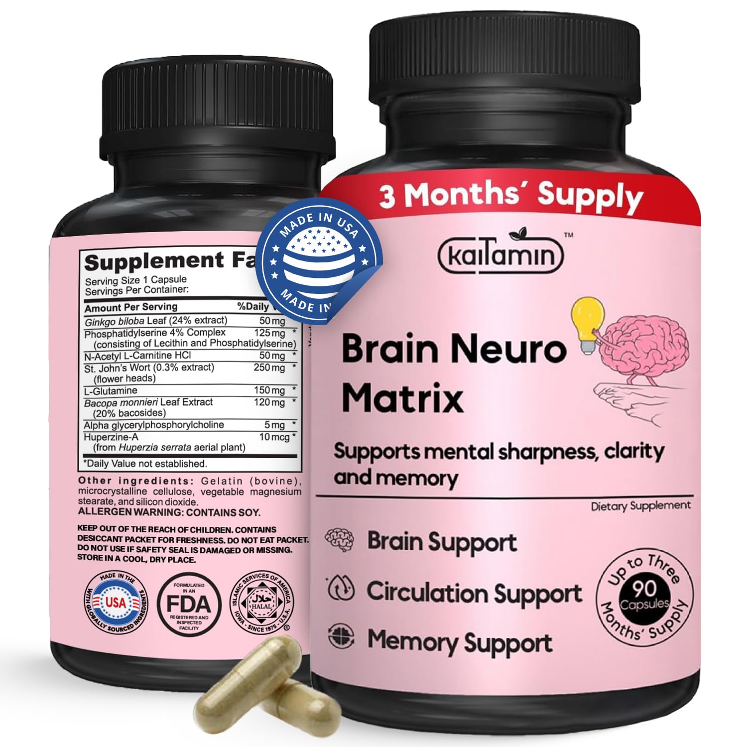 Hero image of Memory & Focus Nootropic bottle