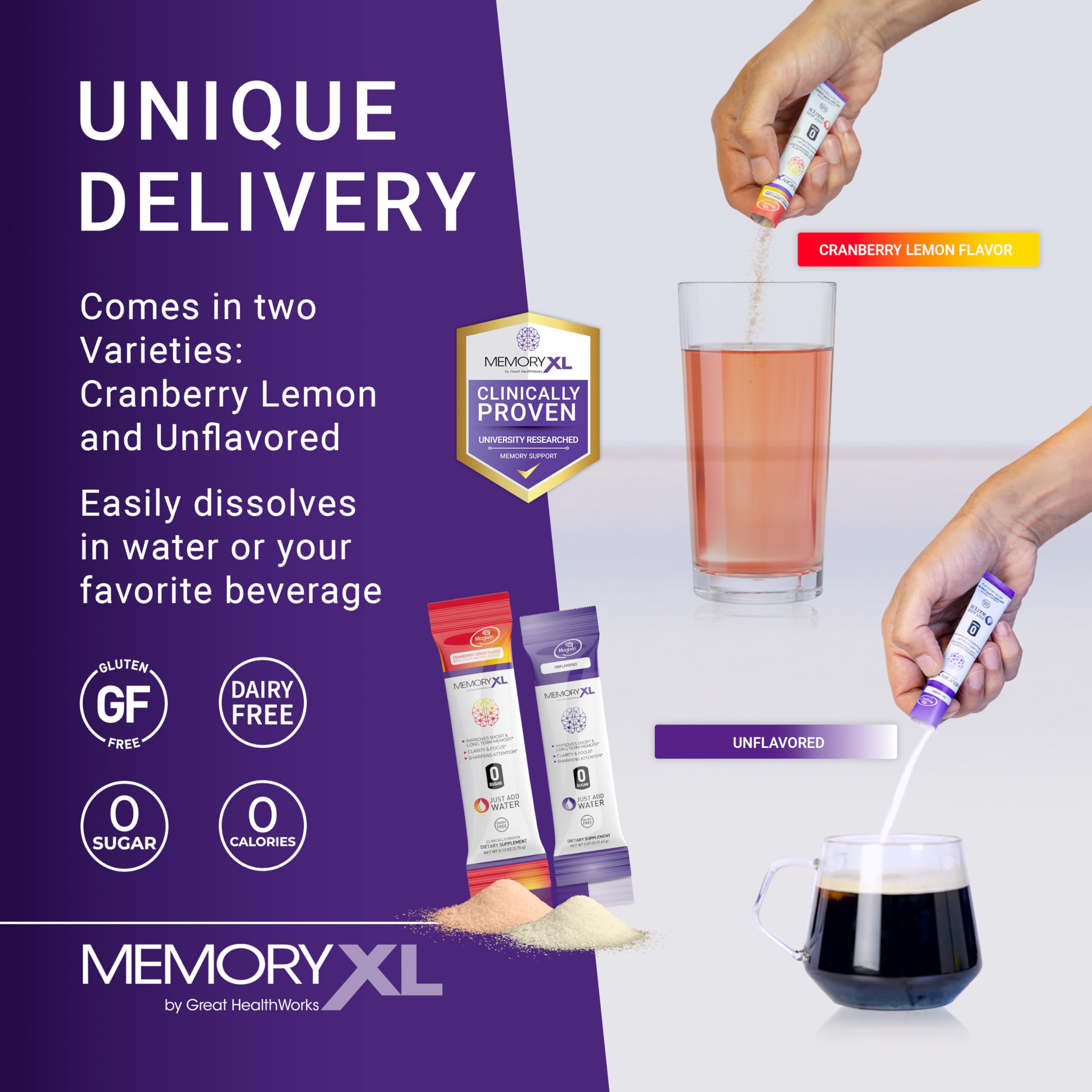 OmegaXL MemoryXL bottle label close-up emphasizing Magtein brain support.