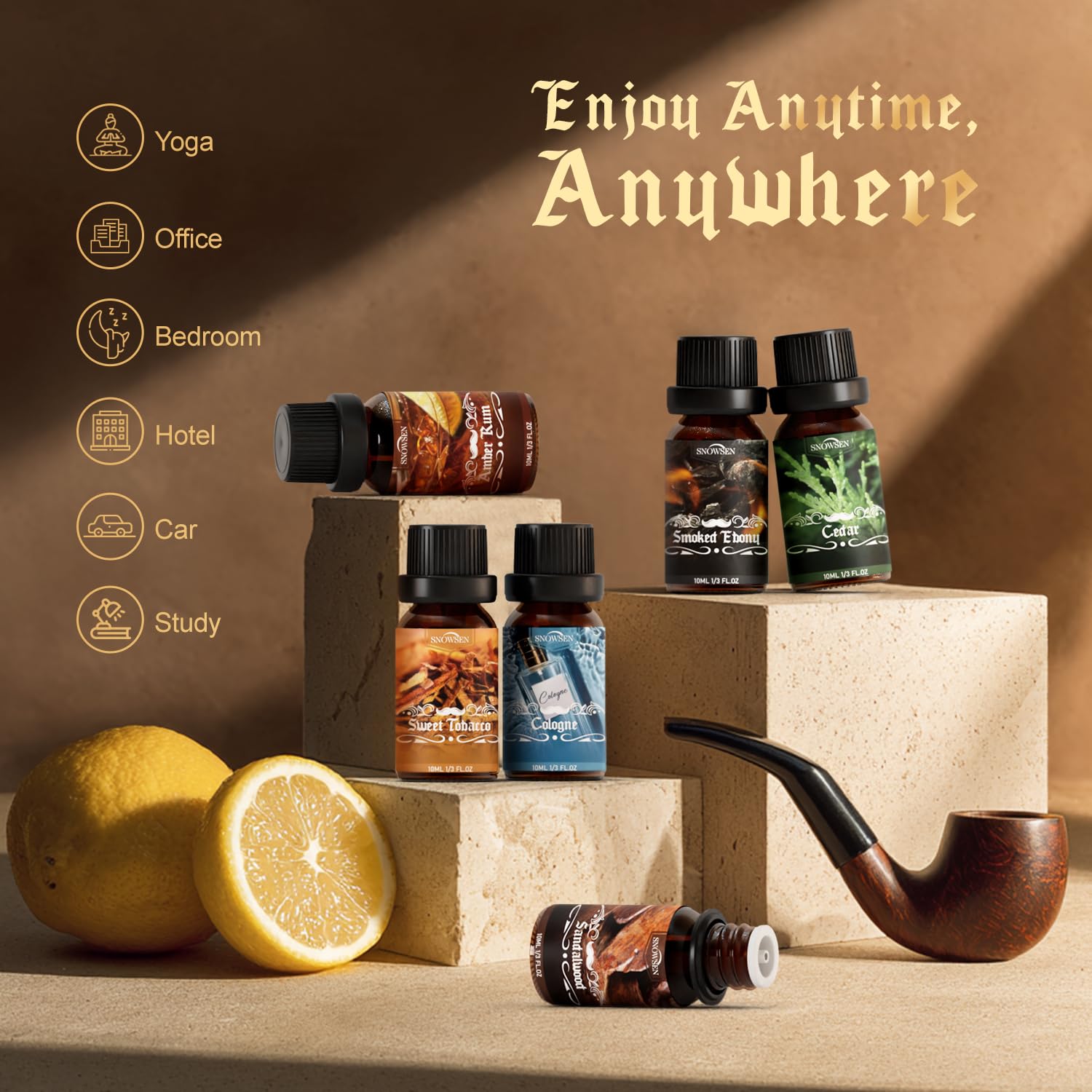 Amber Rum essential oil bottle from SNOWSEN set