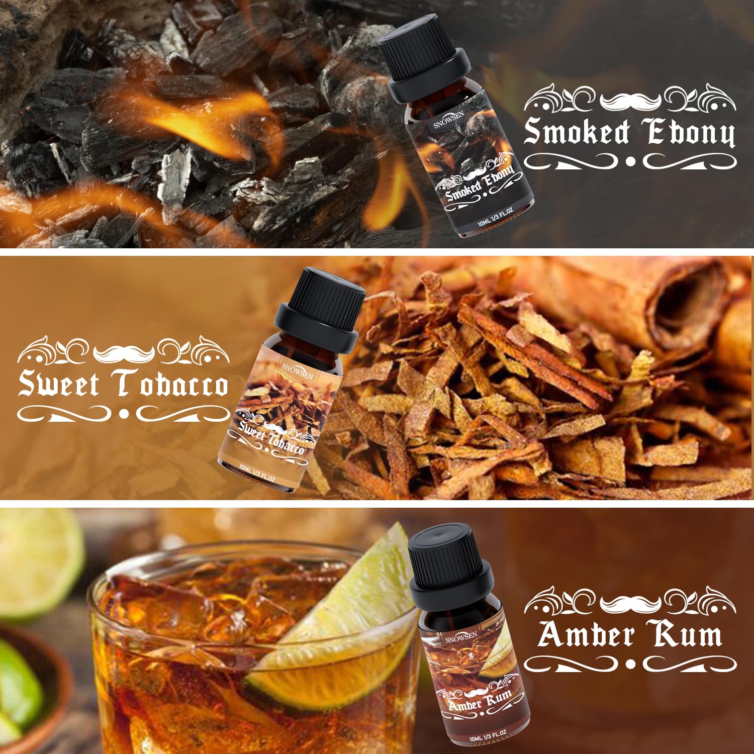 Cologne essential oil bottle from SNOWSEN set