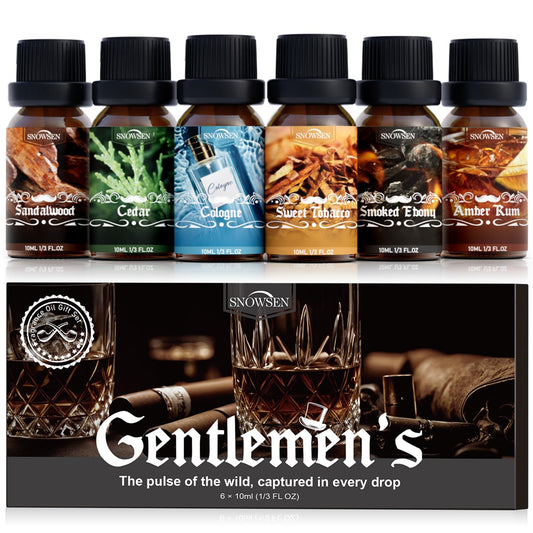 Gift set packaging for SNOWSEN Gentlemen's Essential Oil Gift Set