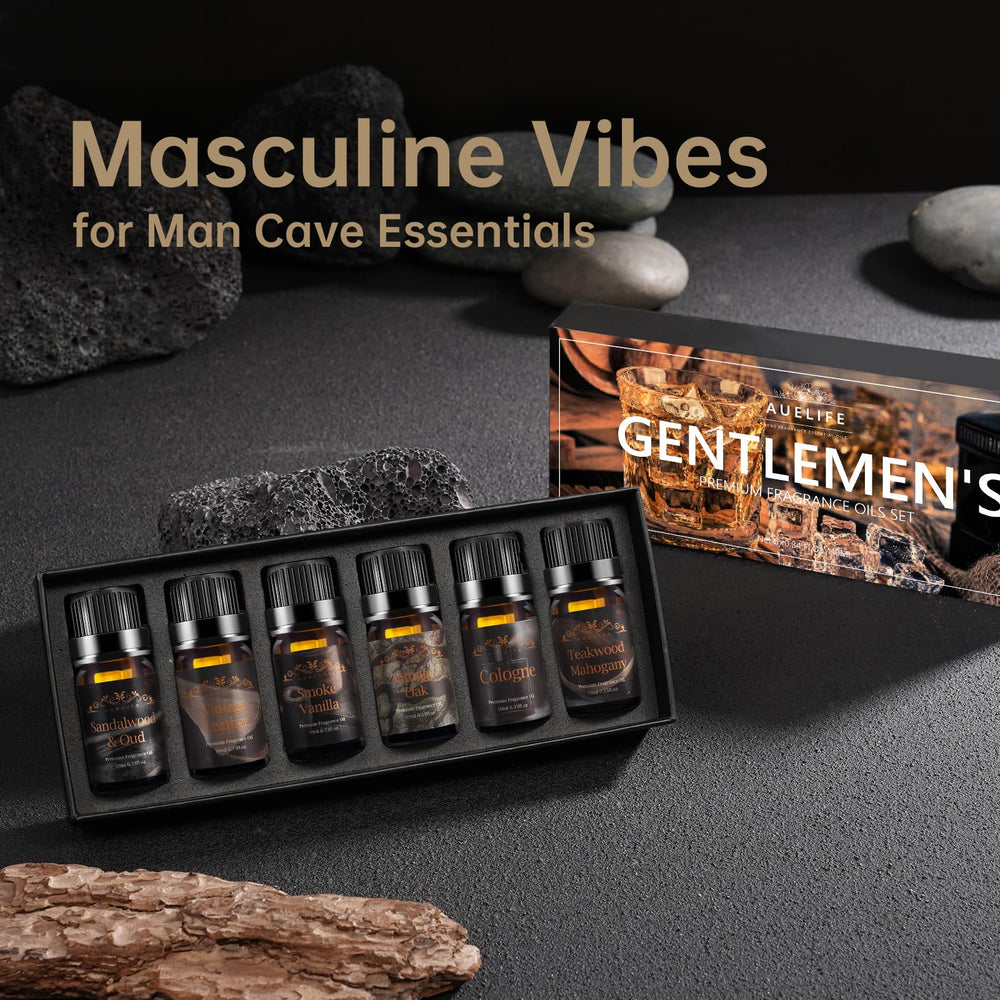 Cologne fragrance essential oil bottle with masculine label