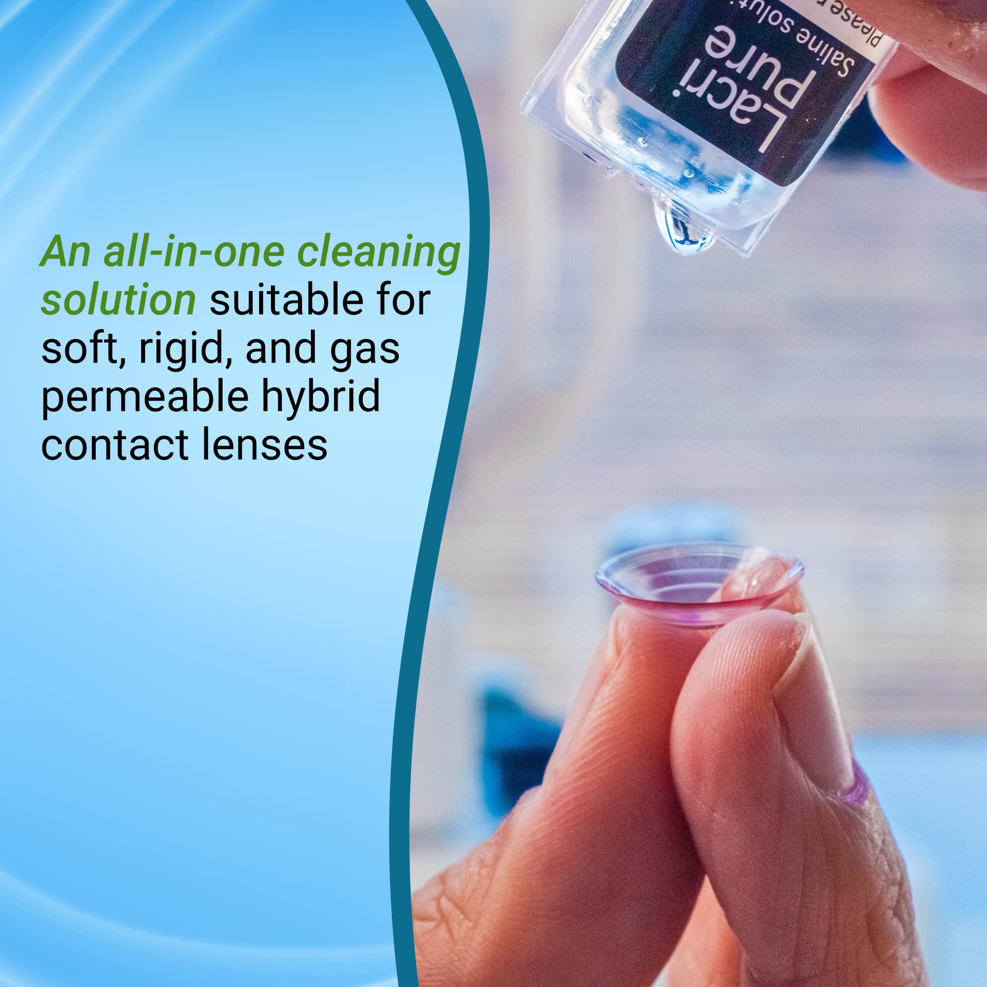 Saline solution used for rinsing contact lenses
