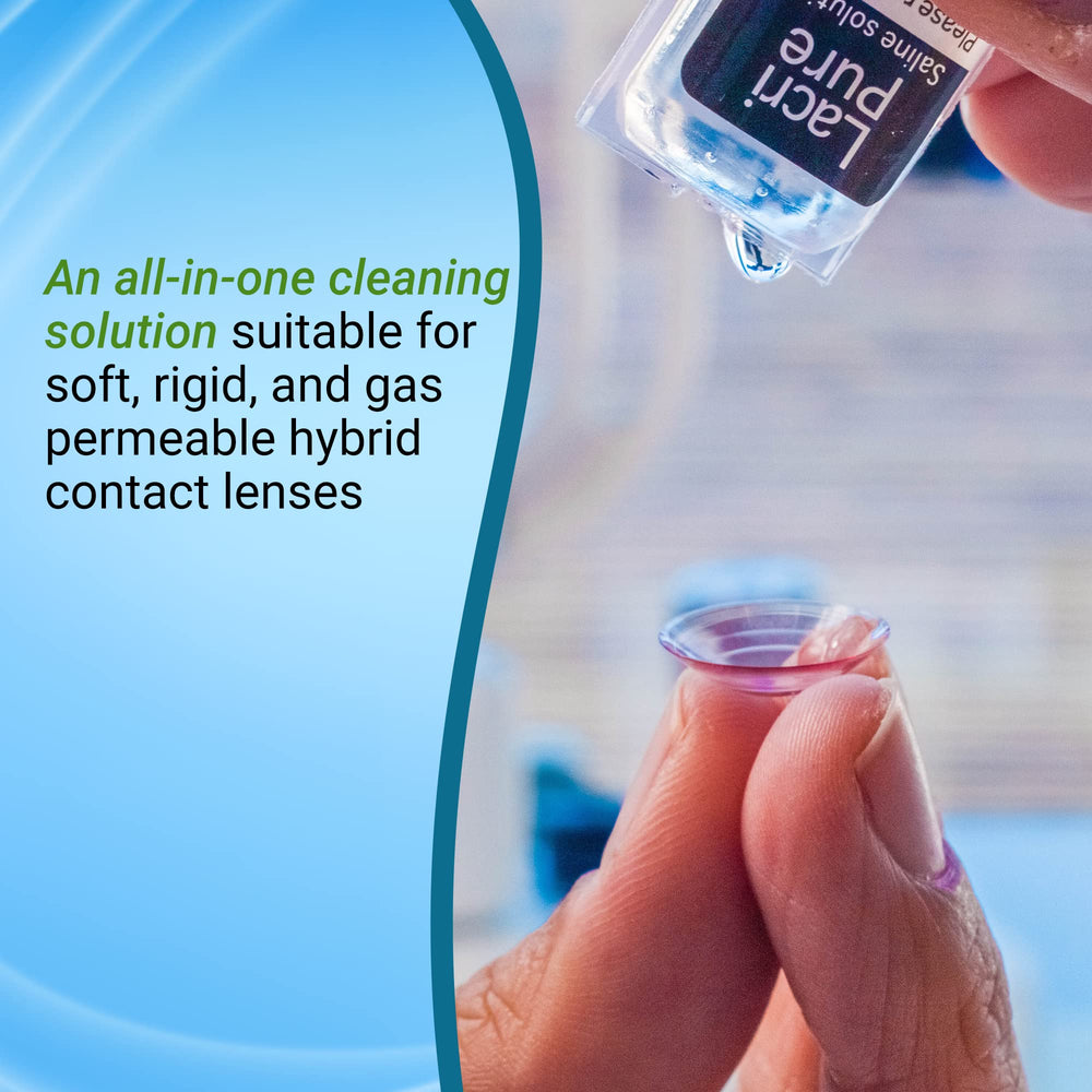 Saline solution used for rinsing contact lenses
