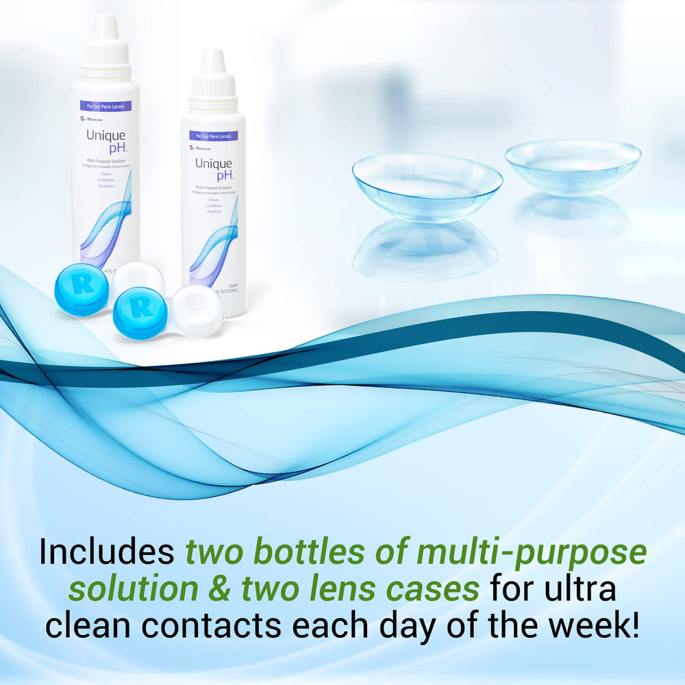 Menicon Unique pH Solution with RGP lens case in a 2-pack
