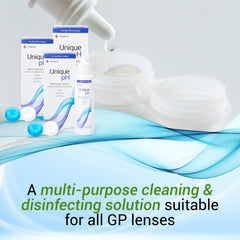 RGP lens case opened beside the 3-pack solution