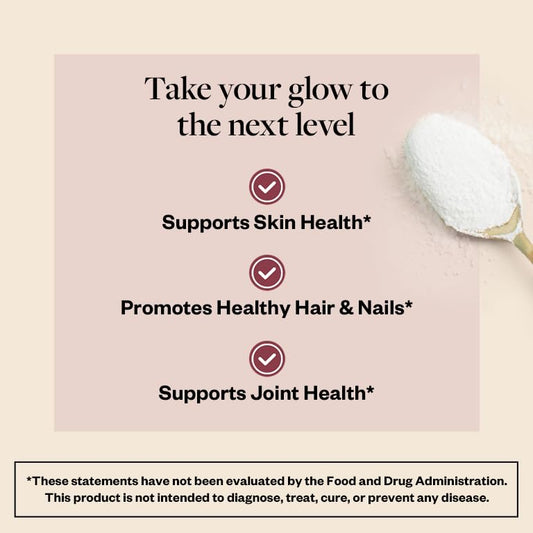 Label showing Type I & III collagen on Goddess Glow bottle