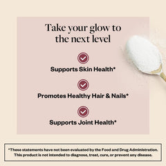Label showing Type I & III collagen on Goddess Glow bottle