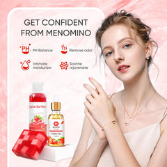 Menomino daily-use bundle showcases fragrance-free intimate skin care.