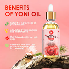 MENOMINO rose yoni oil applied on skin after bathing for absorption