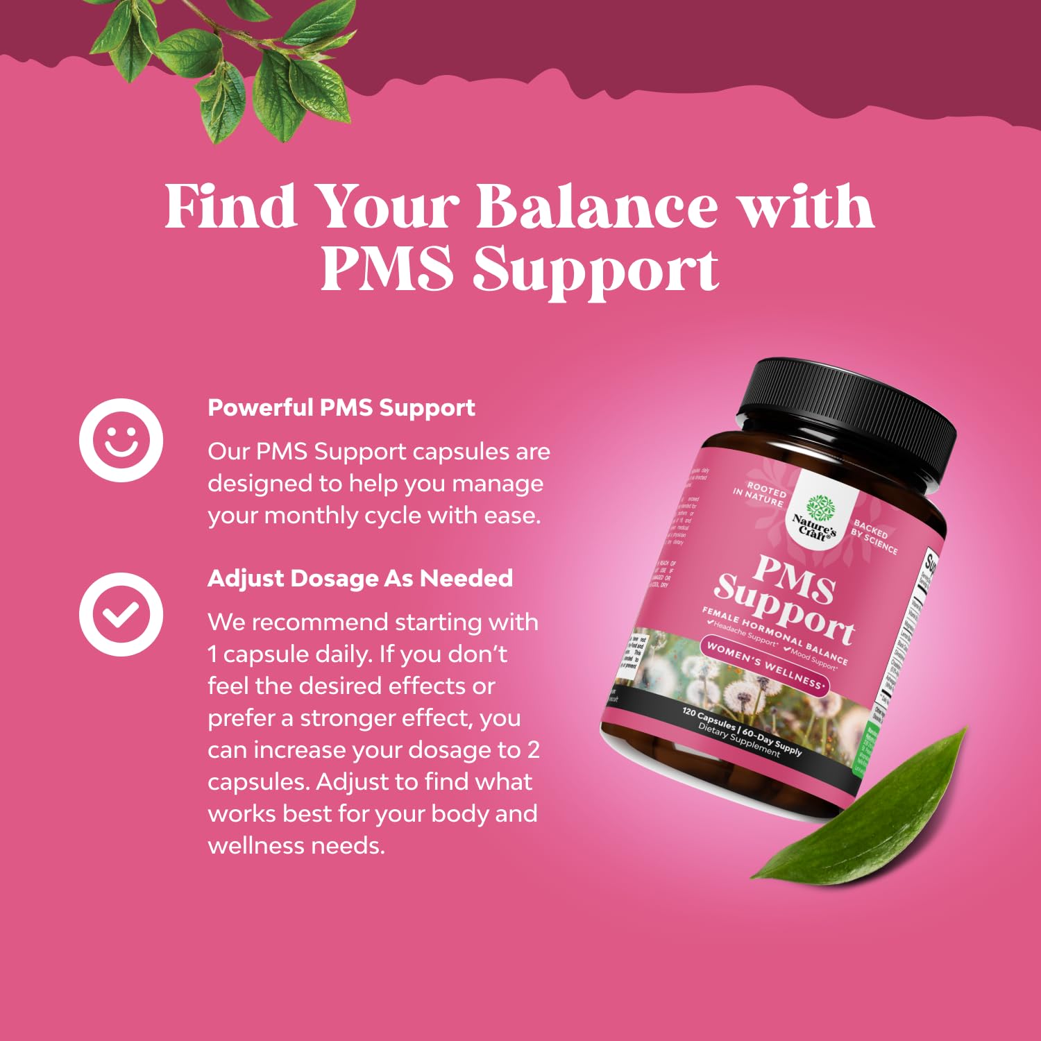 Menopause bloating support with PMS supplement