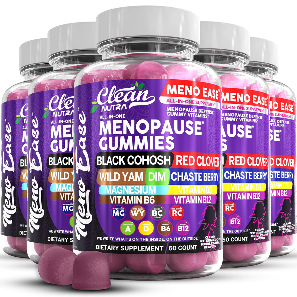 Bottle of menopause gummies for women with black cohosh and wild yam