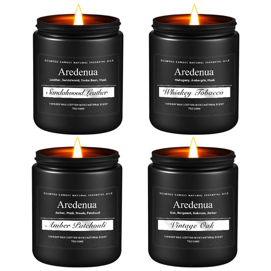 Sandalwood Leather scented candle tin